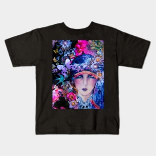 BRIGHT FLORAL ART DECO FLAPPER ORIGINAL COLLAGE POSTER 2 Kids T-Shirt